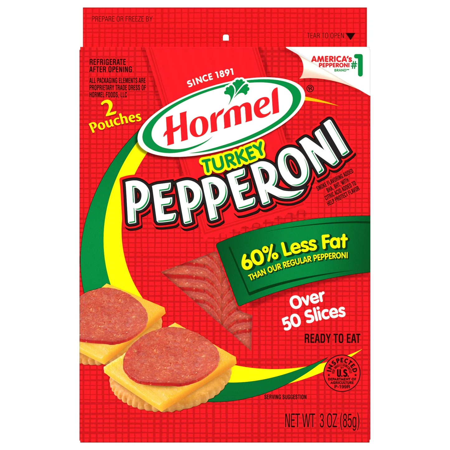 HORMEL Turkey Pepperoni, Pizza Topping, 3oz