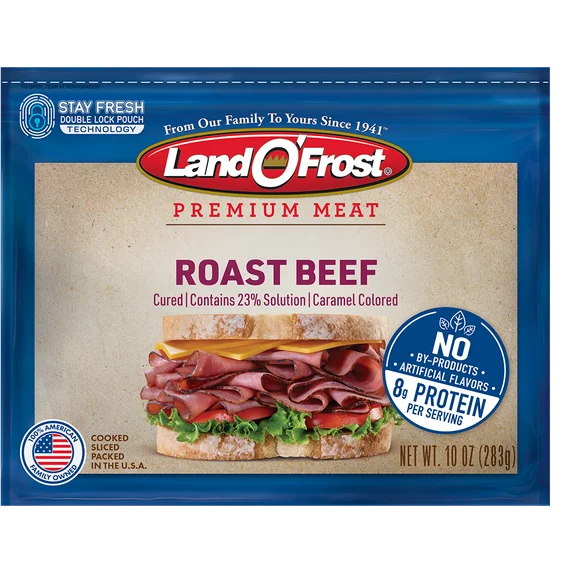Land O'Frost Premium Sandwich Sliced Deli Lunch Meat, Roast Beef, 10 oz