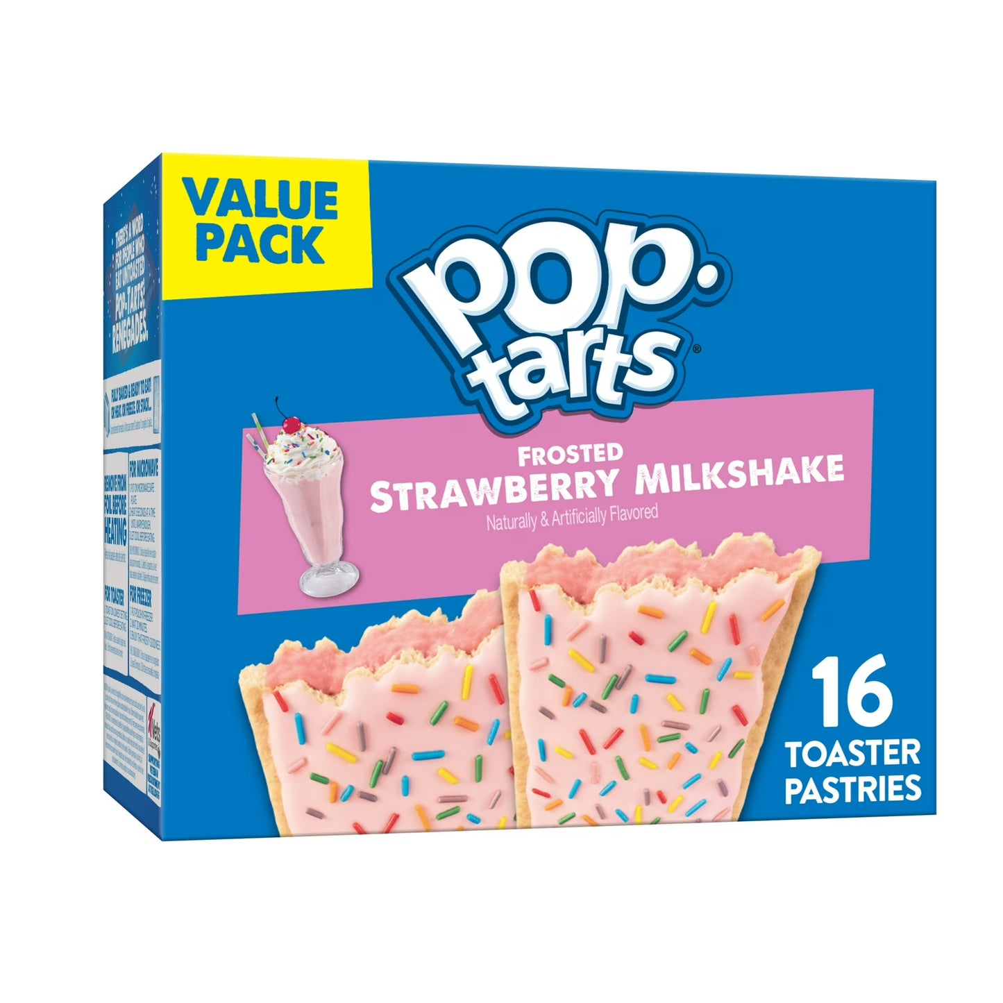 Pop-Tarts Frosted Strawberry Milkshake Toaster Pastries, Breakfast Foods, Shelf-Stable, 27 oz