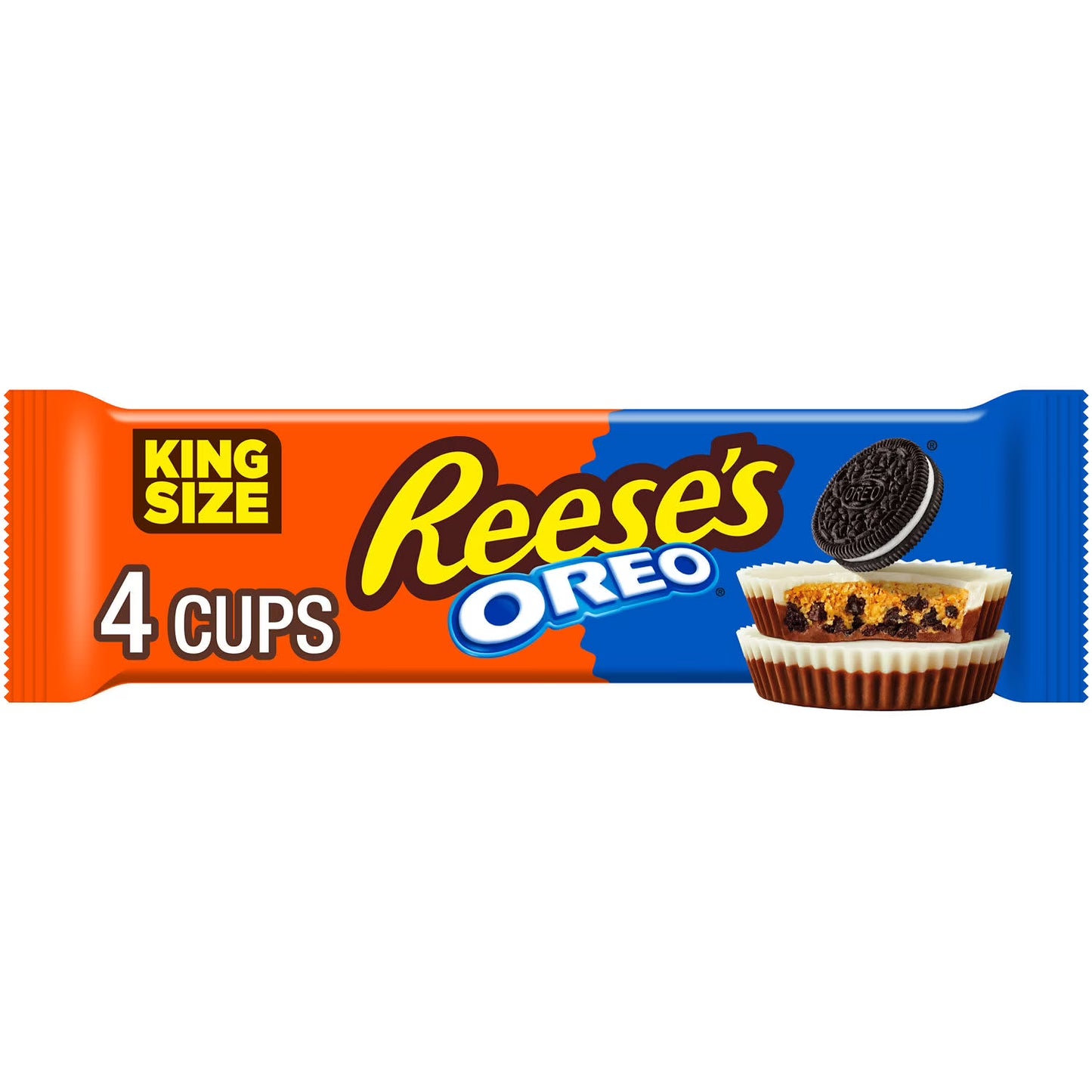 Reese's OREO Milk Chocolate and White Creme King Size Peanut Butter Cups Candy, 2.8 oz