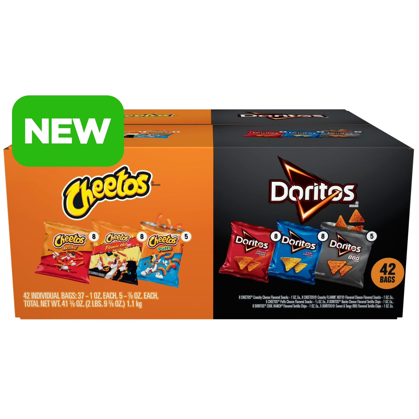 Frito-Lay Doritos & Cheetos Mix Variety Pack Snack Chips Multipack 42 Count