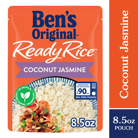 BEN'S ORIGINAL Ready Rice Coconut Jasmine Flavored Rice, Easy Dinner Side, 8.5oz