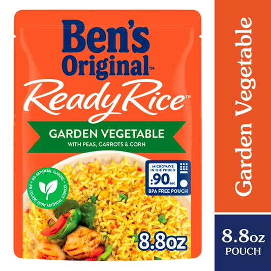 Ben's Original Ready Rice Garden Vegetable Flavored Rice, Easy Dinner Side, 8.8oz