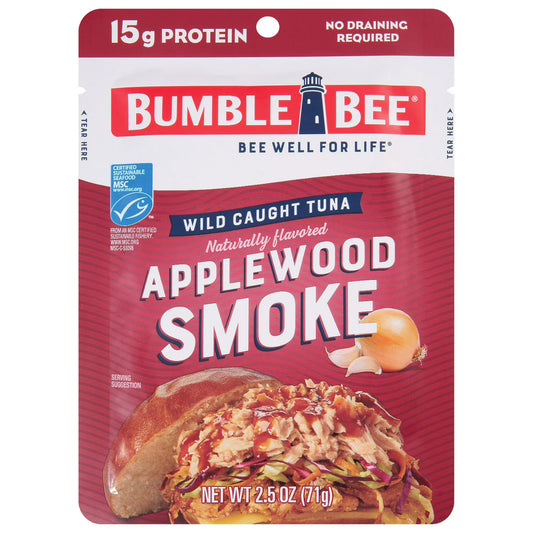 Bumble Bee Applewood Smoke Naturally Flavored Light Tuna, Wild Caught, 2.5 oz