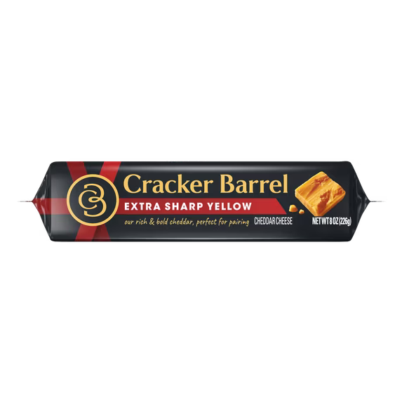 Cracker Barrel Extra Sharp Yellow Cheddar Cheese 8 oz Block
