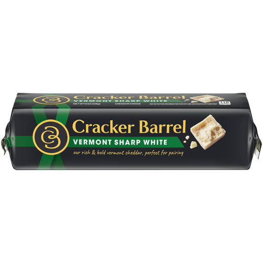 Cracker Barrel Vermont Sharp White Cheddar Cheese, 8 oz Block