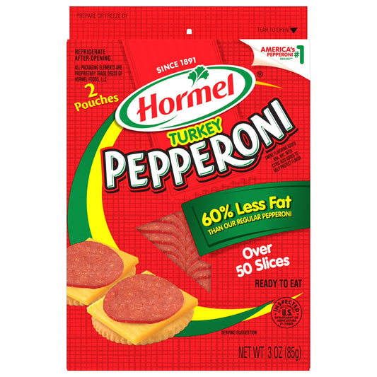 HORMEL Turkey Pepperoni, Pizza Topping, 3oz
