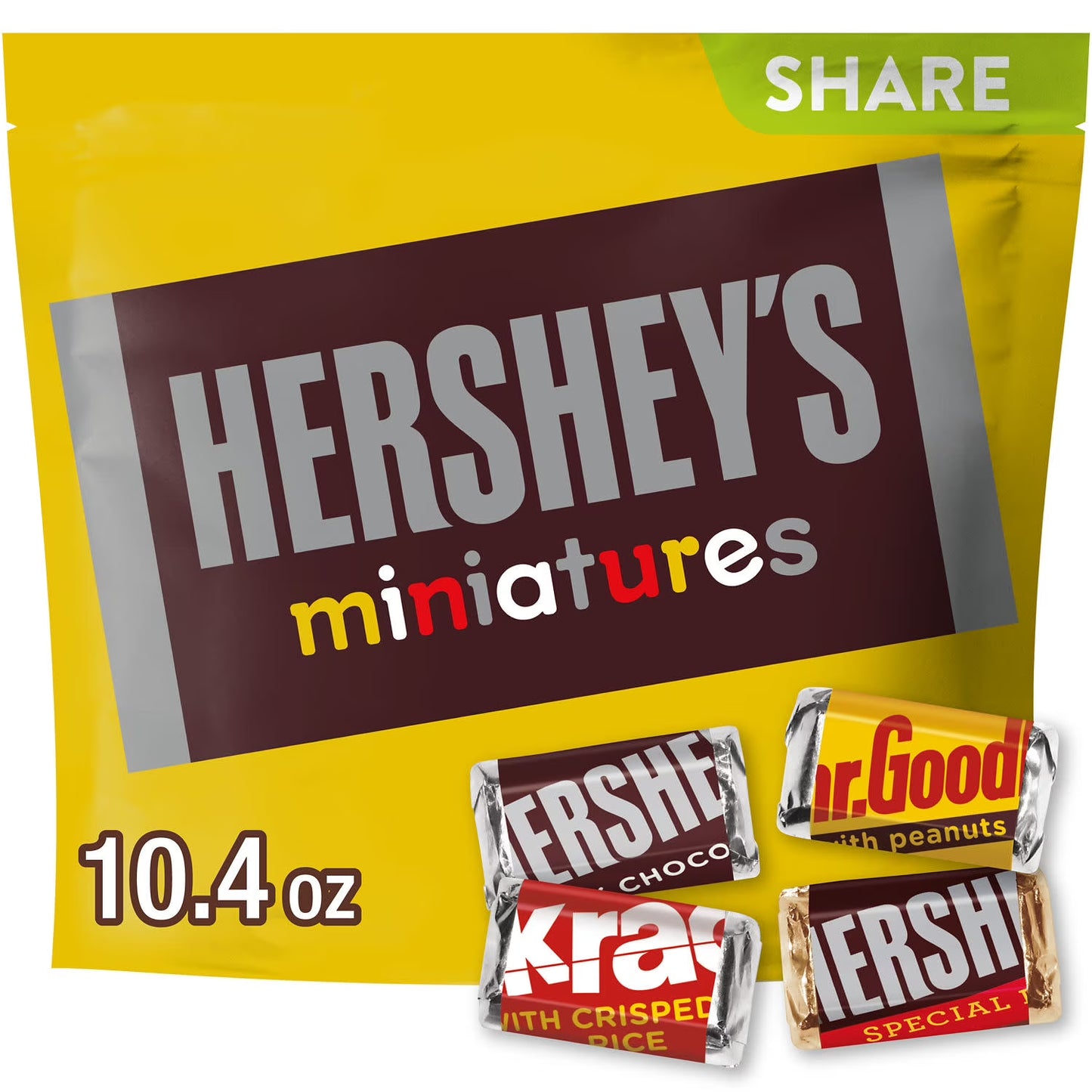 Hershey's Miniatures Assorted Chocolate Candy, Share Pack 10.4 oz