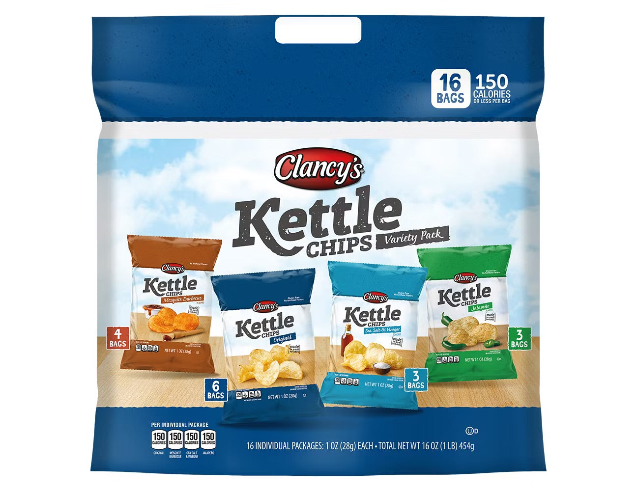 Kettle Variety Pack Potato Chips, 16 count
