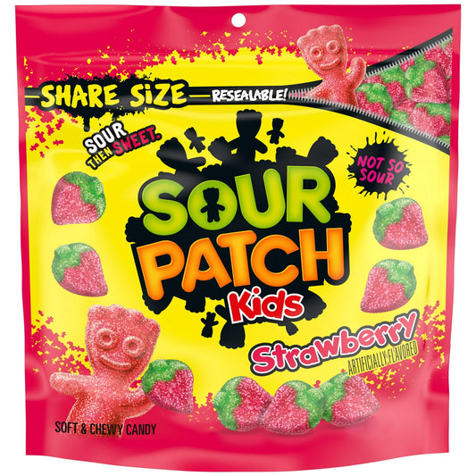 SOUR PATCH KIDS Strawberry Soft & Chewy Candy, Share Size, 12 oz