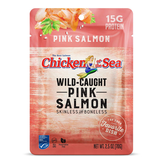 Chicken of the Sea Pink Salmon, Wild-Caught, Skinless & Boneless, 2.5oz