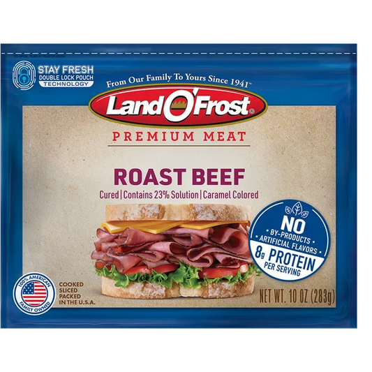 Land O'Frost Premium Sandwich Sliced Deli Lunch Meat, Roast Beef, 10 oz