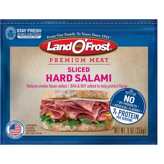 Land O'Frost Premium Sandwich Sliced Deli Lunch Meat, Hard Salami, 9 oz