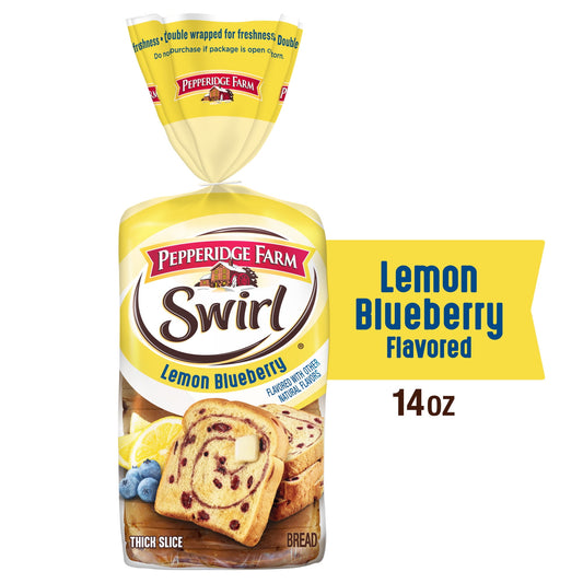 Pepperidge Farm Swirl Lemon Blueberry Flavored Breakfast Bread Bread, 14 oz Bag