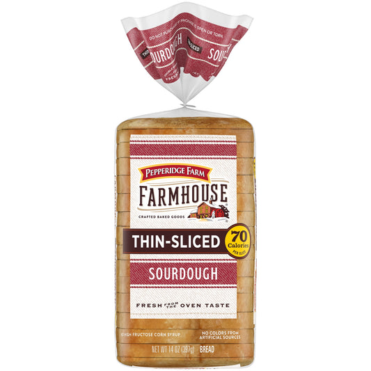 Pepperidge Farm Farmhouse Thin-Sliced Sourdough Bread, 14 oz Bag