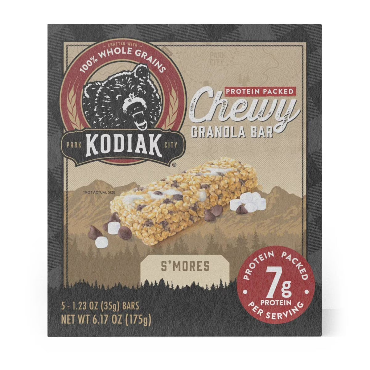 Kodiak Protein-Packed S'mores Chewy Granola Bars, 1.23 oz, 5 Count