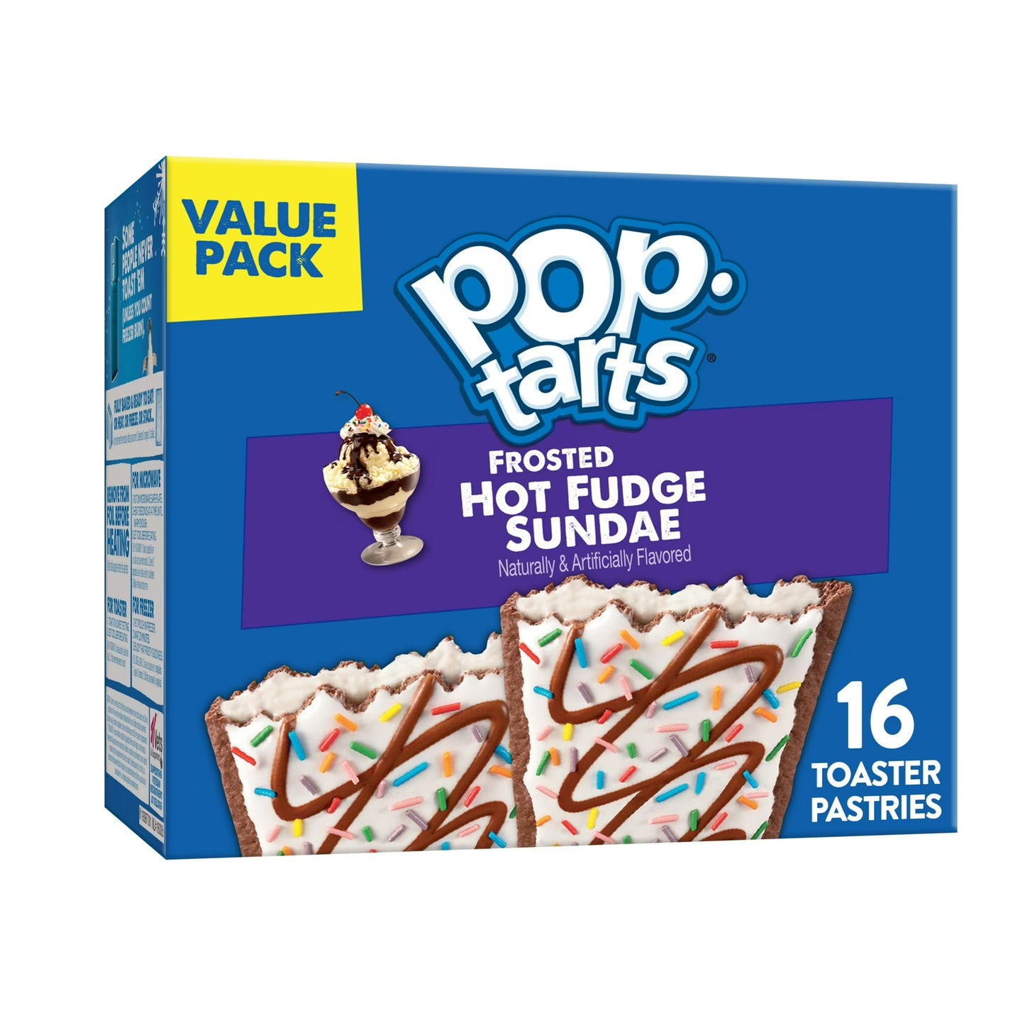 p-Tarts Frosted Hot Fudge Sundae Toaster Pastries, Breakfast Foods, Shelf-Stable, 27 oz