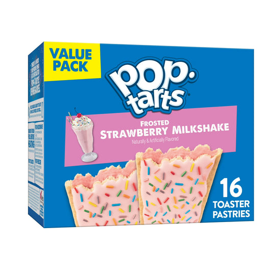 Pop-Tarts Frosted Strawberry Milkshake Toaster Pastries, Breakfast Foods, Shelf-Stable, 27 oz