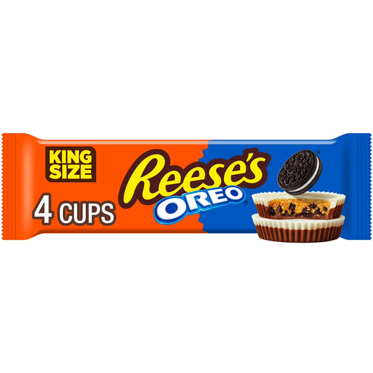 Reese's OREO Milk Chocolate and White Creme King Size Peanut Butter Cups Candy, 2.8 oz