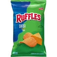 Ruffles Potato Chips Queso Cheese Flavored Snack Chips, Snacks, Large bag 8 oz